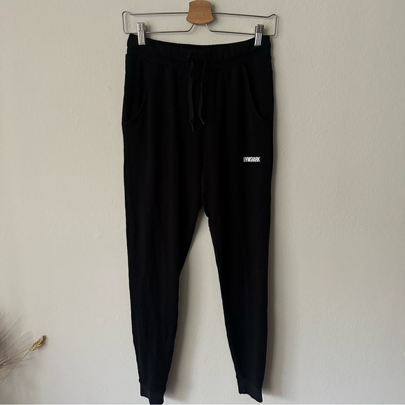 Gymshark Stretchy Jogger Pants Drawstring in Black Medium - Picture 1 of 9
